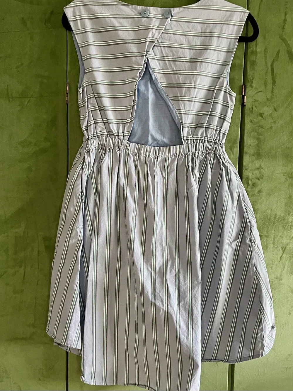 Tea Girls' Blue Striped Floral Appliqué Dress